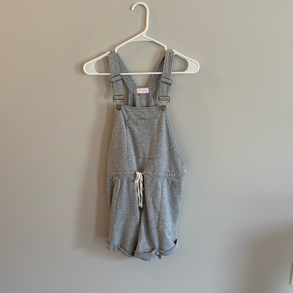 Pink Lily Gray Shortalls